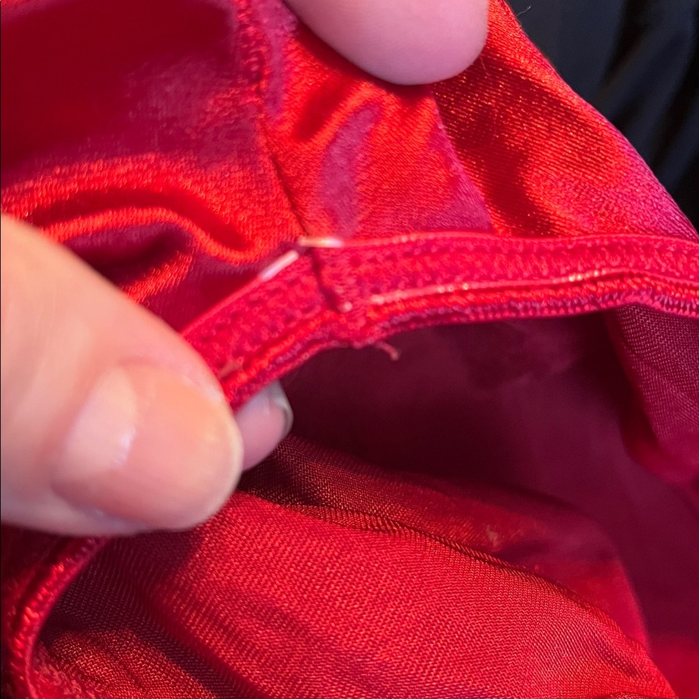 Vintage 90s Red Shiny Satin Vassarette Logo waistband Briefs Panties XL no tags - Picture 7 of 12